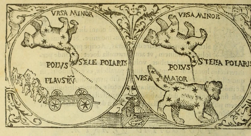 An illustration from Cosmographia Petri Apiani,, 1550, leaf 28
