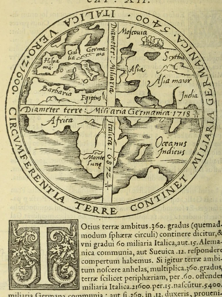 An illustration from Cosmographia Petri Apiani,, 1550, leaf 38