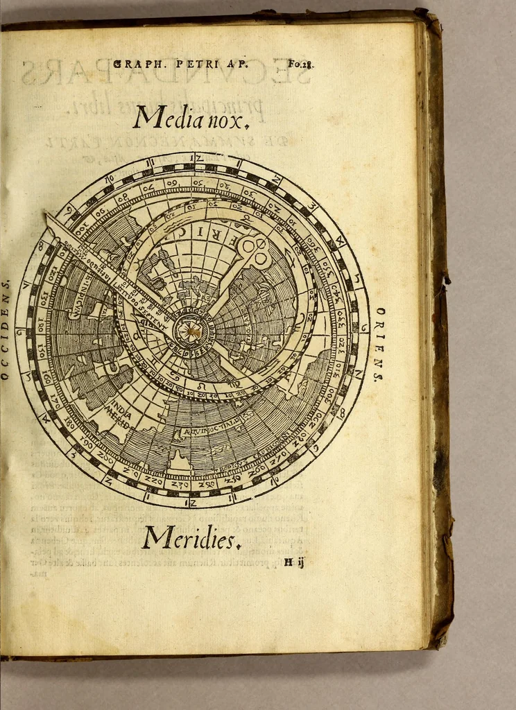An illustration from Cosmographia Petri Apiani,, 1550, leaf 63