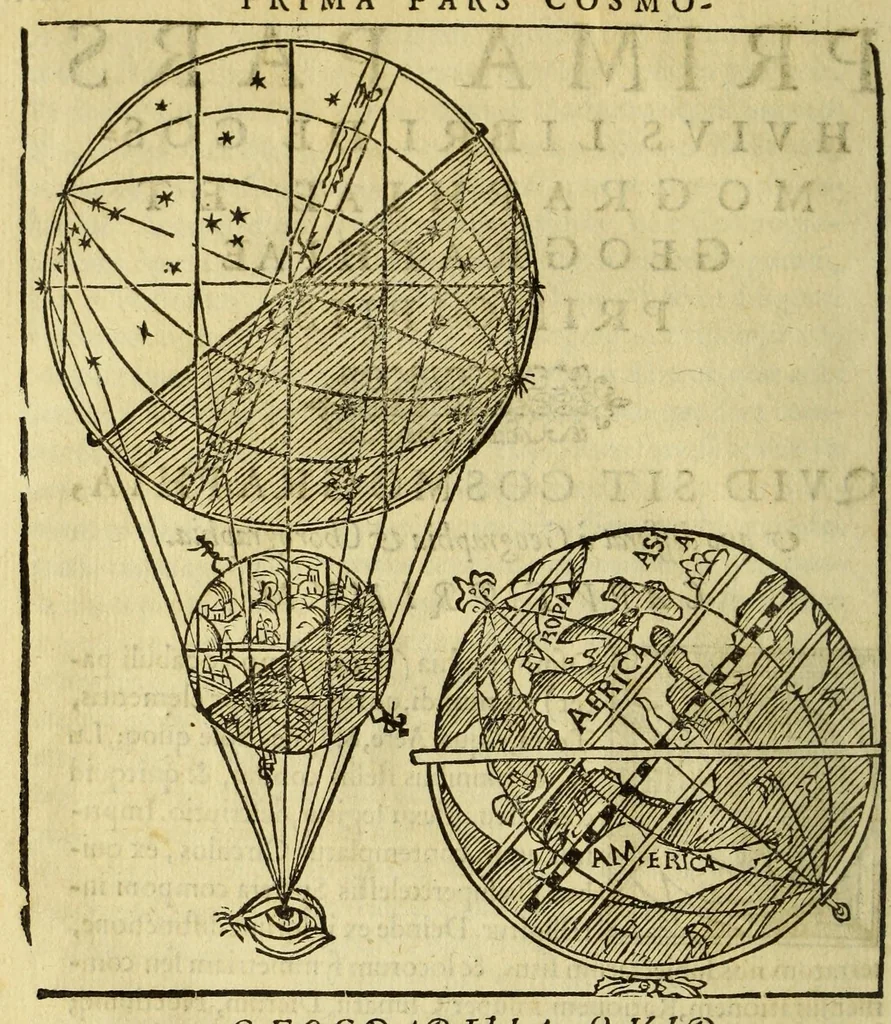 An illustration from Cosmographia Petri Apiani,, 1564, leaf 10