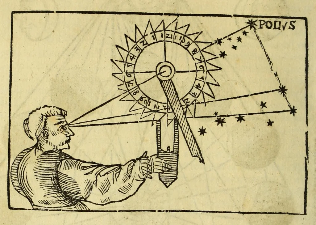 An illustration from Cosmographia Petri Apiani,, 1564, leaf 110