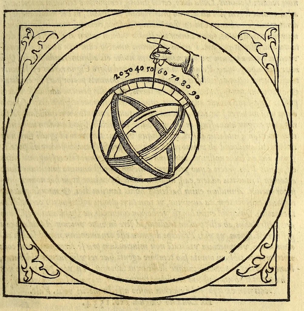 An illustration from Cosmographia Petri Apiani,, 1564, leaf 125