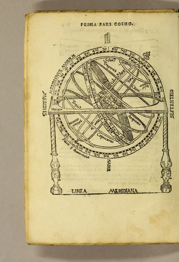 An illustration from Cosmographia Petri Apiani,, 1564, leaf 16