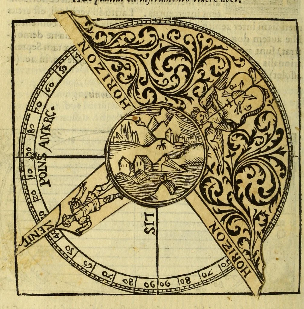 An illustration from Cosmographia Petri Apiani,, 1564, leaf 24