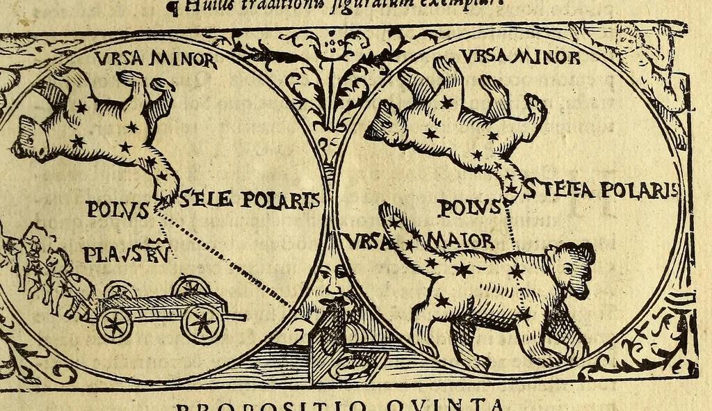 An illustration from Cosmographia Petri Apiani,, 1564, leaf 27