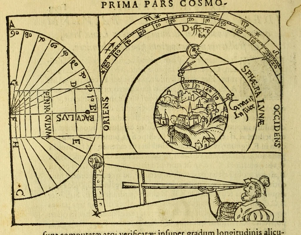An illustration from Cosmographia Petri Apiani,, 1564, leaf 34