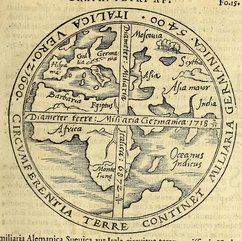 An illustration from Cosmographia Petri Apiani,, 1564, leaf 37