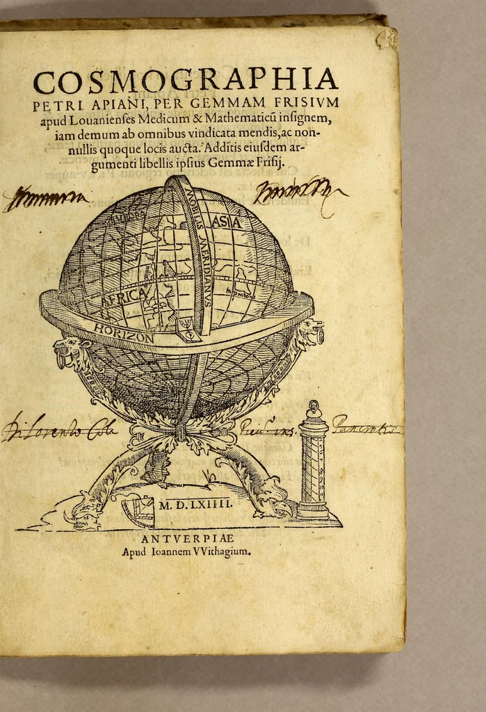 An illustration from Cosmographia Petri Apiani,, 1564, leaf 5