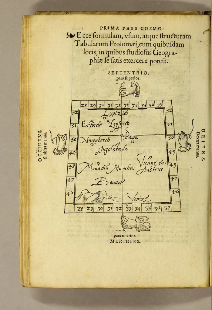An illustration from Cosmographia Petri Apiani,, 1564, leaf 60