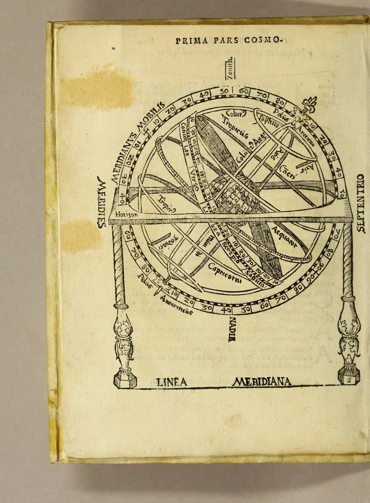 An illustration from Cosmographia Petri Apiani,, 1564, leaf 16
