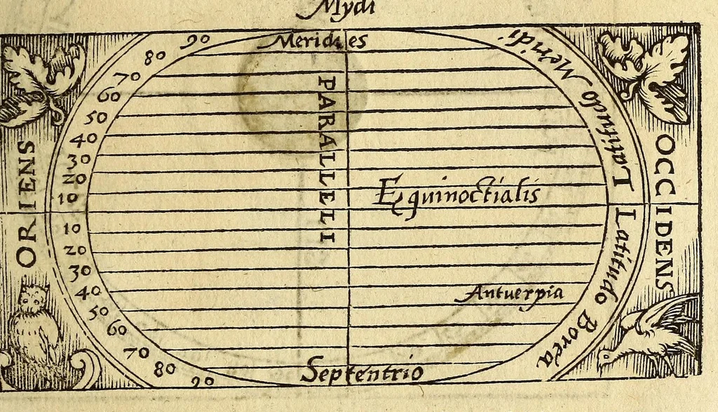 An illustration from Cosmographia Petri Apiani,, 1564, leaf 23