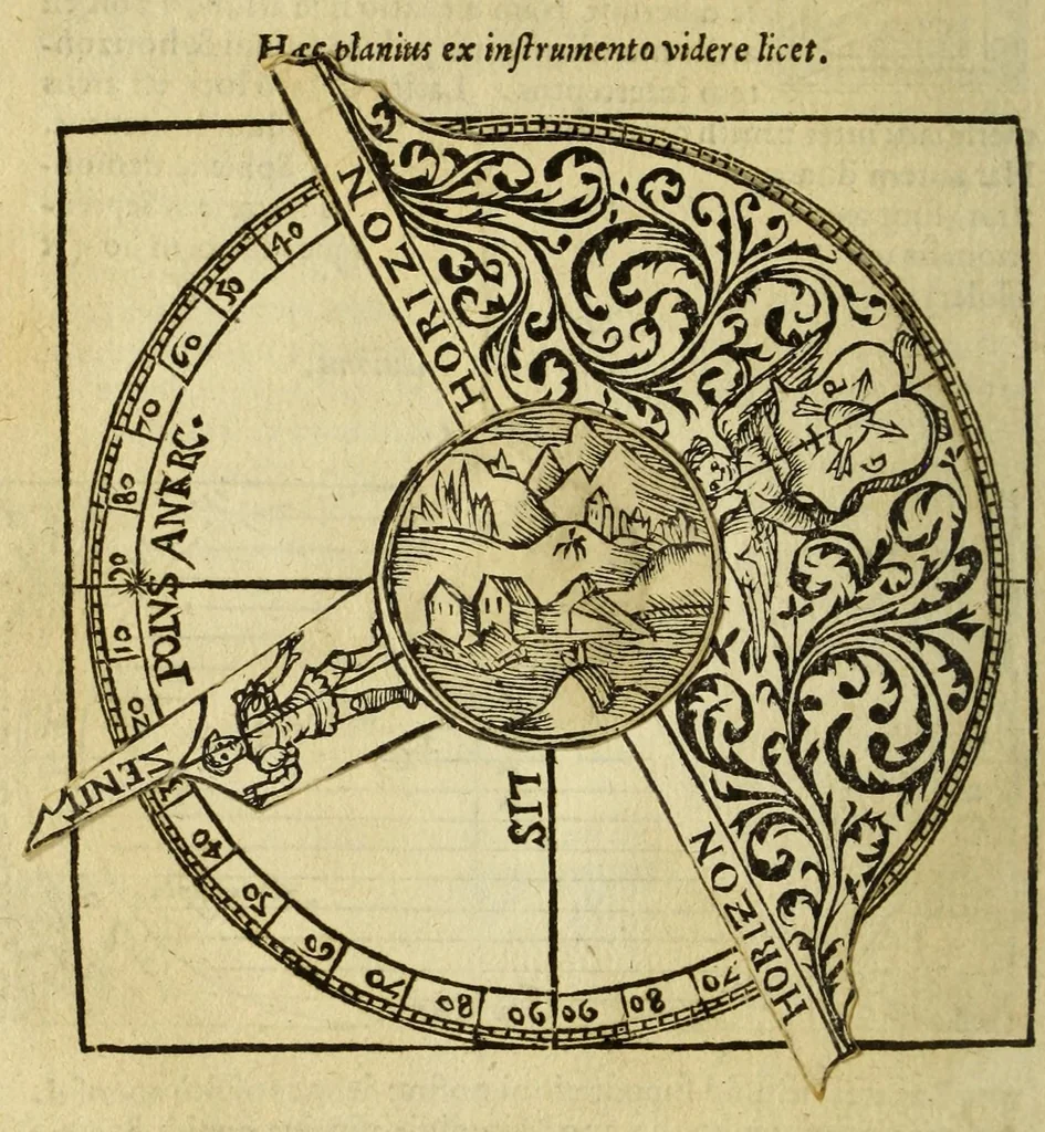 An illustration from Cosmographia Petri Apiani,, 1564, leaf 24
