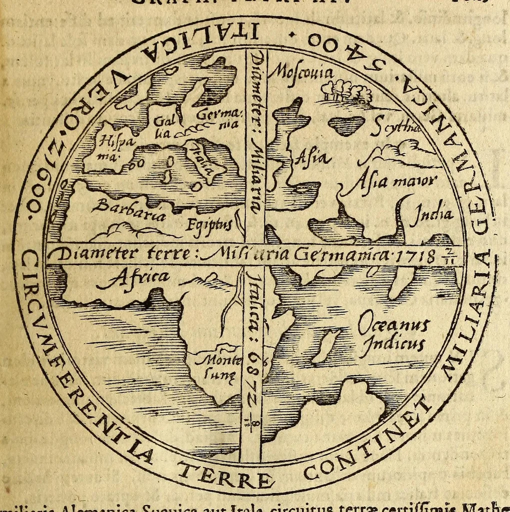 An illustration from Cosmographia Petri Apiani,, 1564, leaf 37