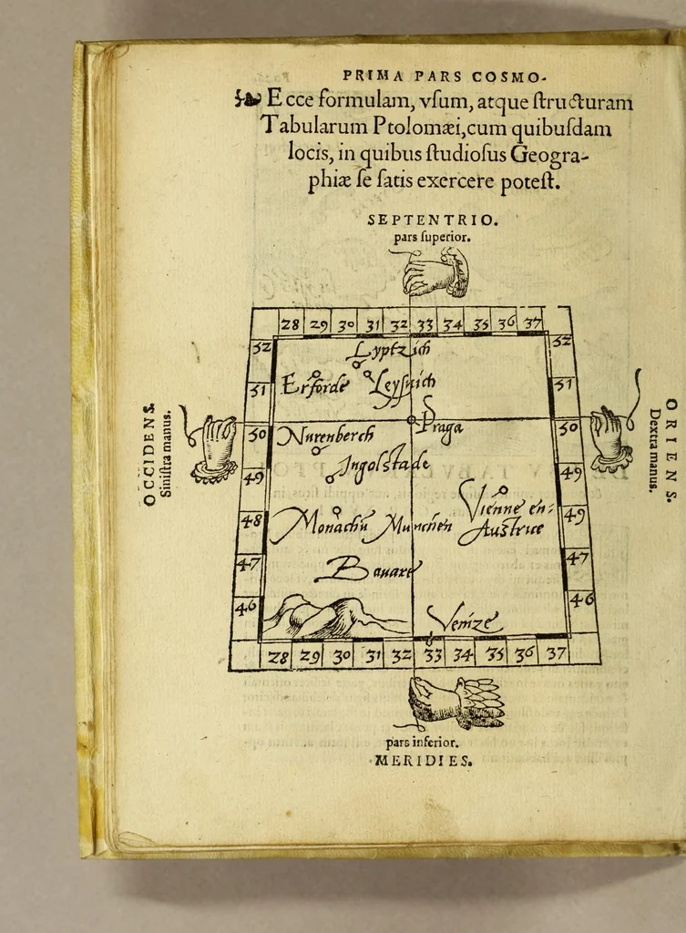 An illustration from Cosmographia Petri Apiani,, 1564, leaf 60