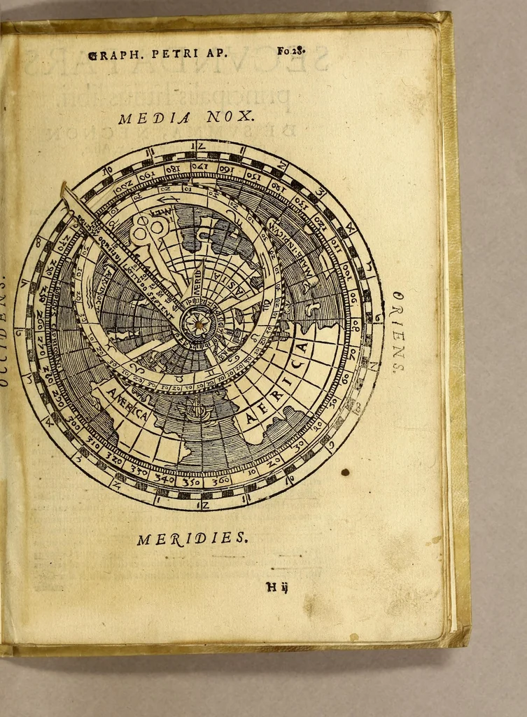 An illustration from Cosmographia Petri Apiani,, 1564, leaf 63