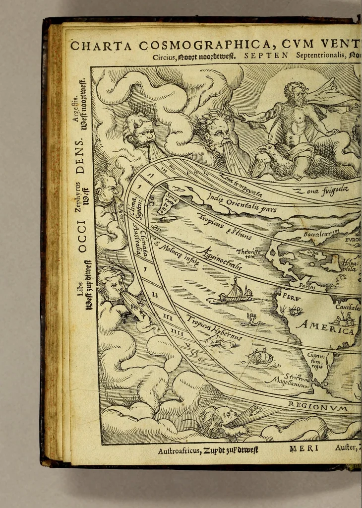 An illustration from Cosmographia Petri Apiani,, 1553, leaf 72