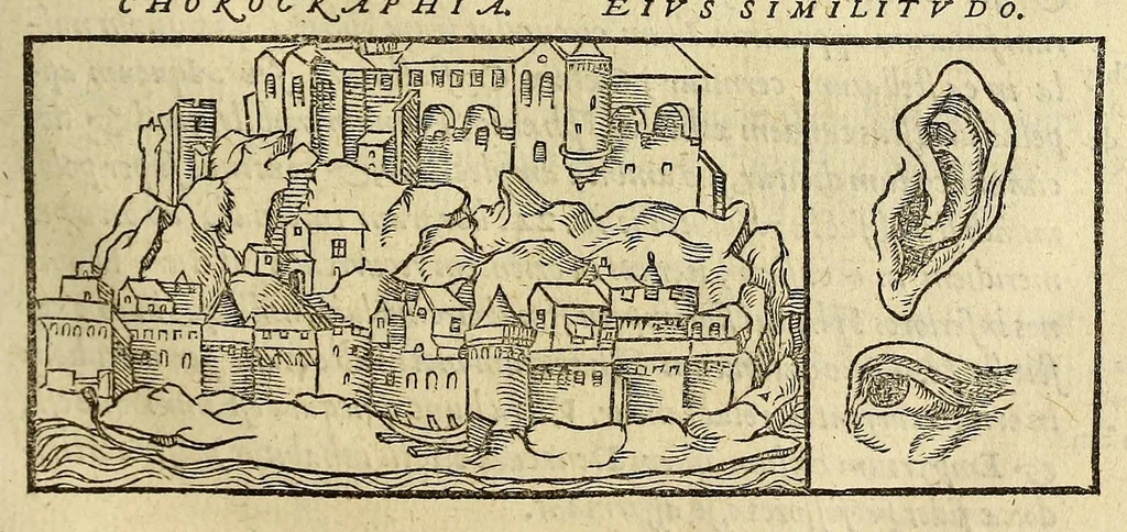 An illustration from Cosmographia Petri Apiani,, 1551, leaf 13