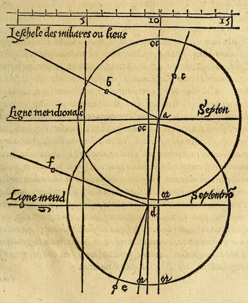 An illustration from Cosmographia Petri Apiani,, 1551, leaf 133