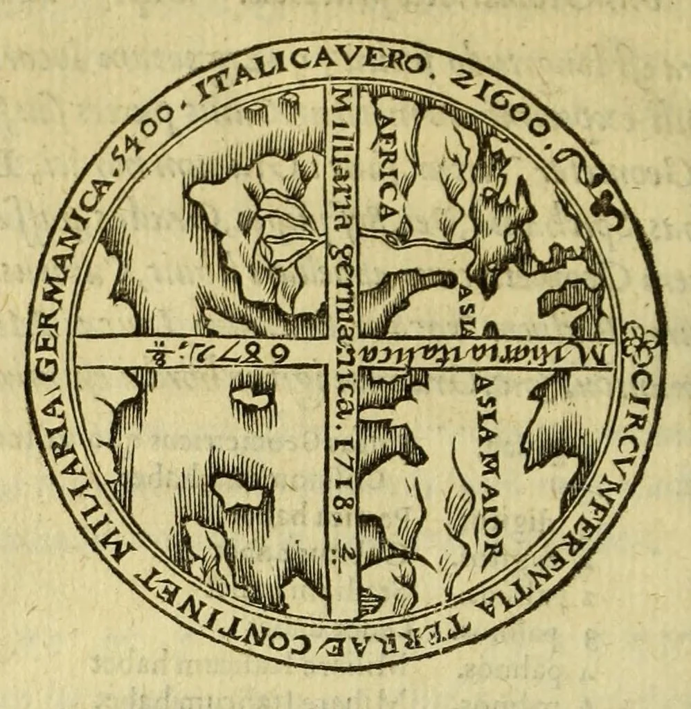 An illustration from Cosmographia Petri Apiani,, 1553, leaf 38