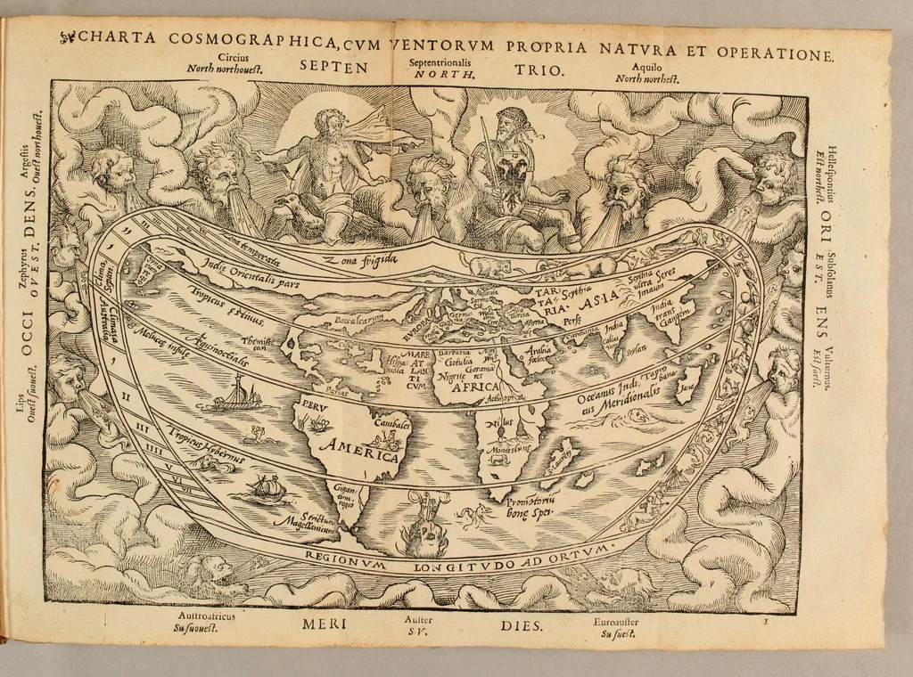 An illustration from Cosmographia Petri Apiani,, 1553, leaf 79