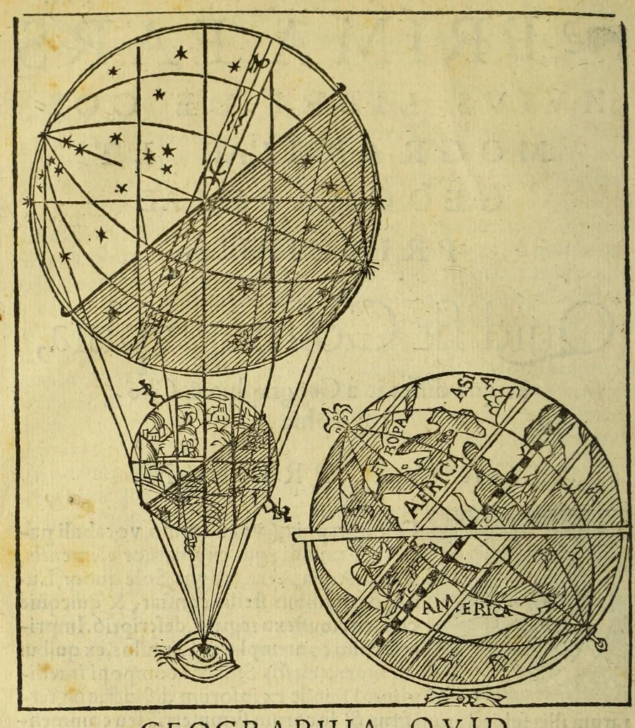An illustration from Cosmographia Petri Apiani,, 1545, leaf 16