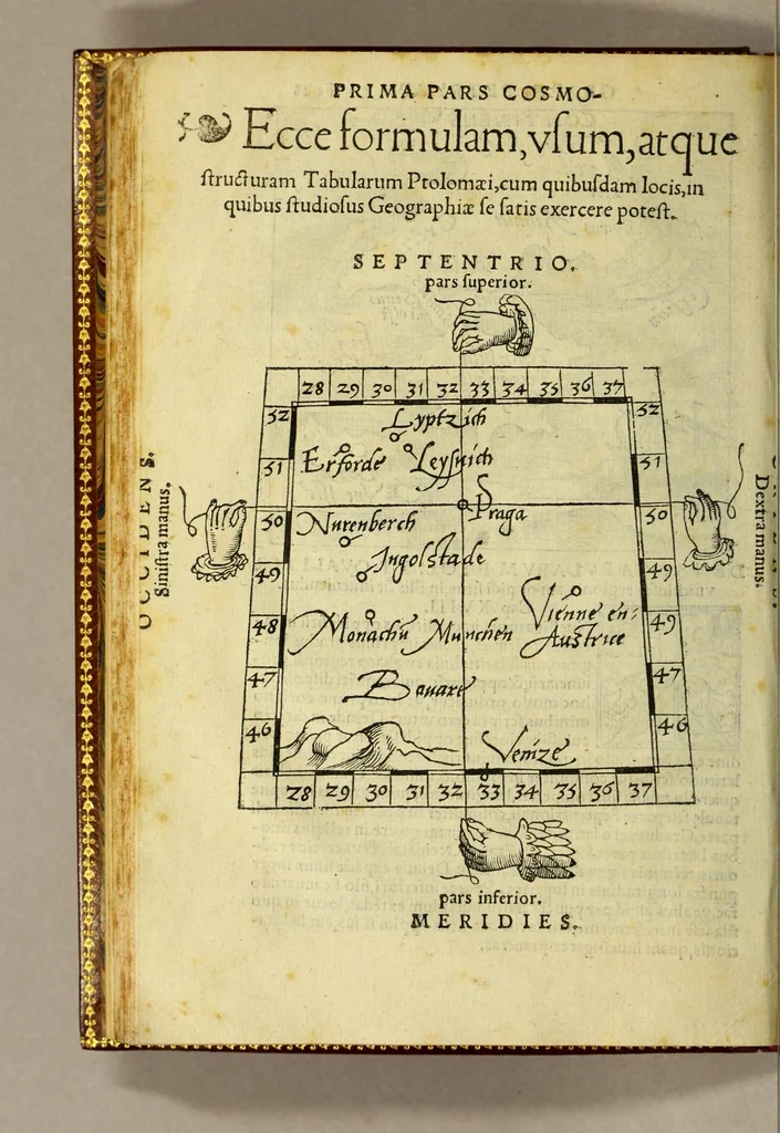 An illustration from Cosmographia Petri Apiani,, 1545, leaf 66