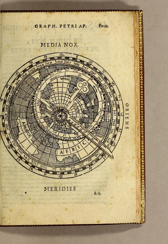 An illustration from Cosmographia Petri Apiani,, 1545, leaf 69