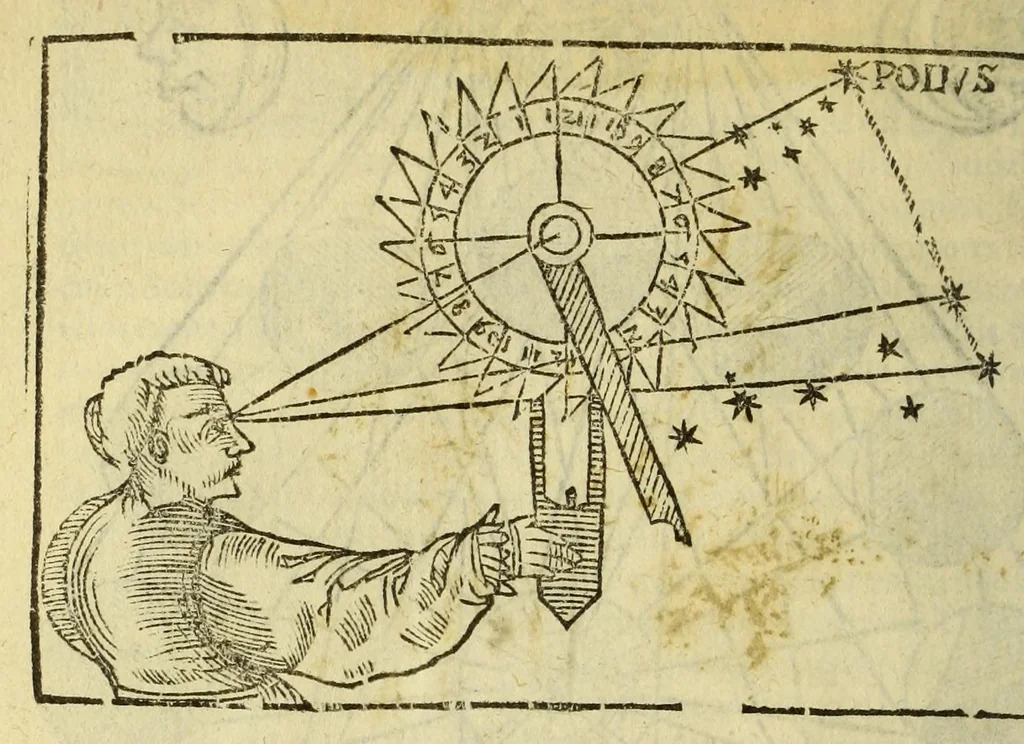 An illustration from Cosmographia Petri Apiani,, 1574, leaf 112
