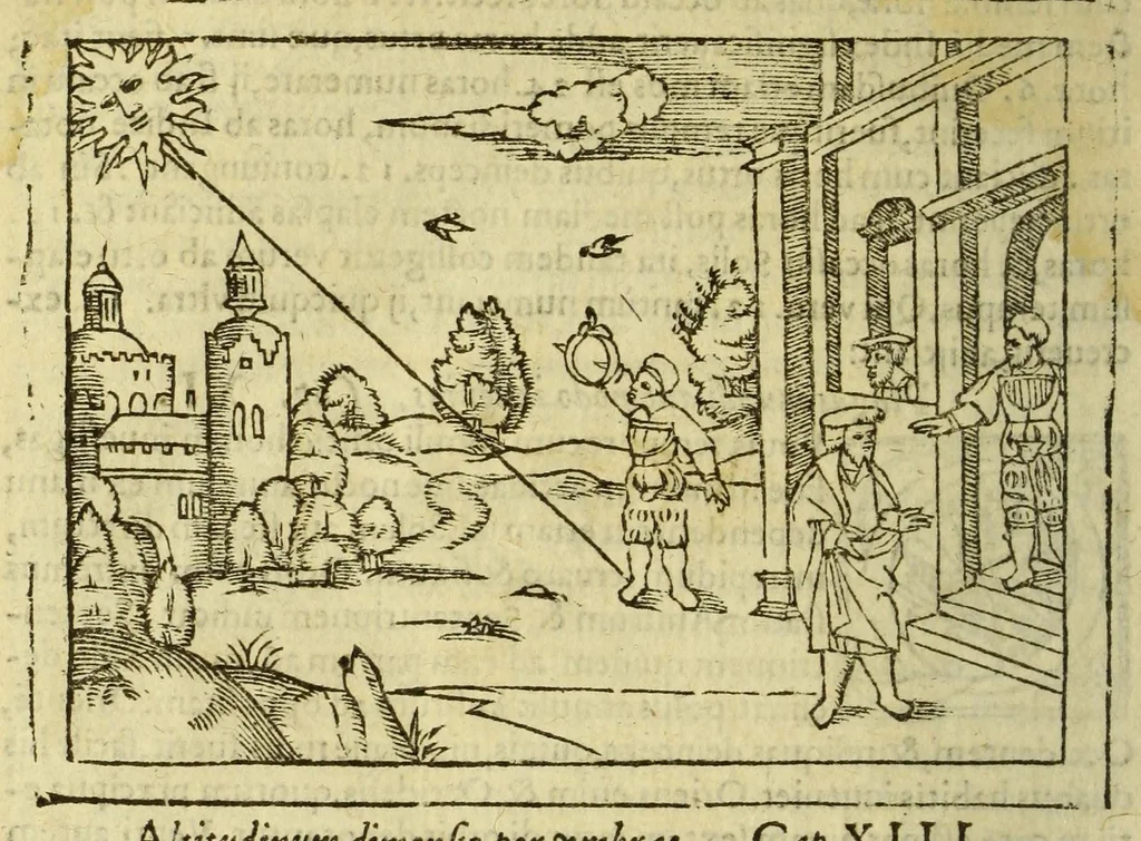 An illustration from Cosmographia Petri Apiani,, 1574, leaf 136