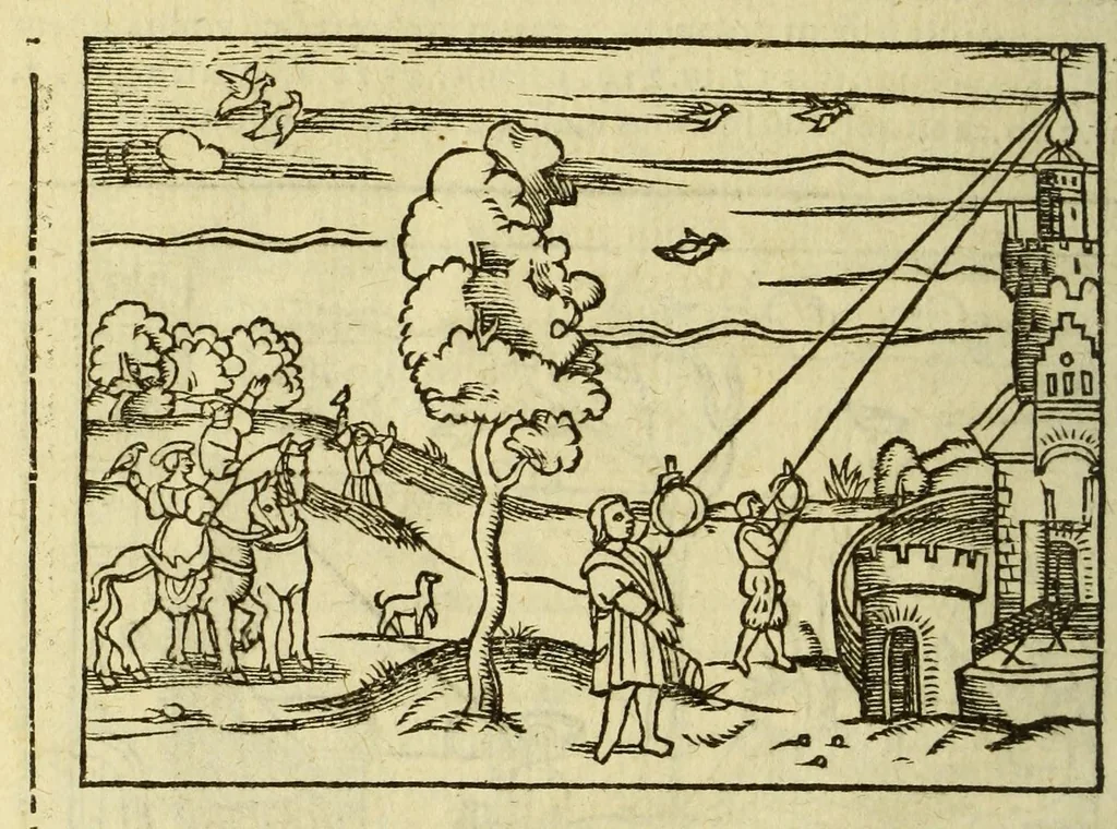 An illustration from Cosmographia Petri Apiani,, 1574, leaf 138