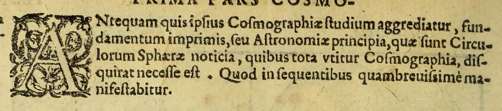 An illustration from Cosmographia Petri Apiani,, 1574, leaf 14