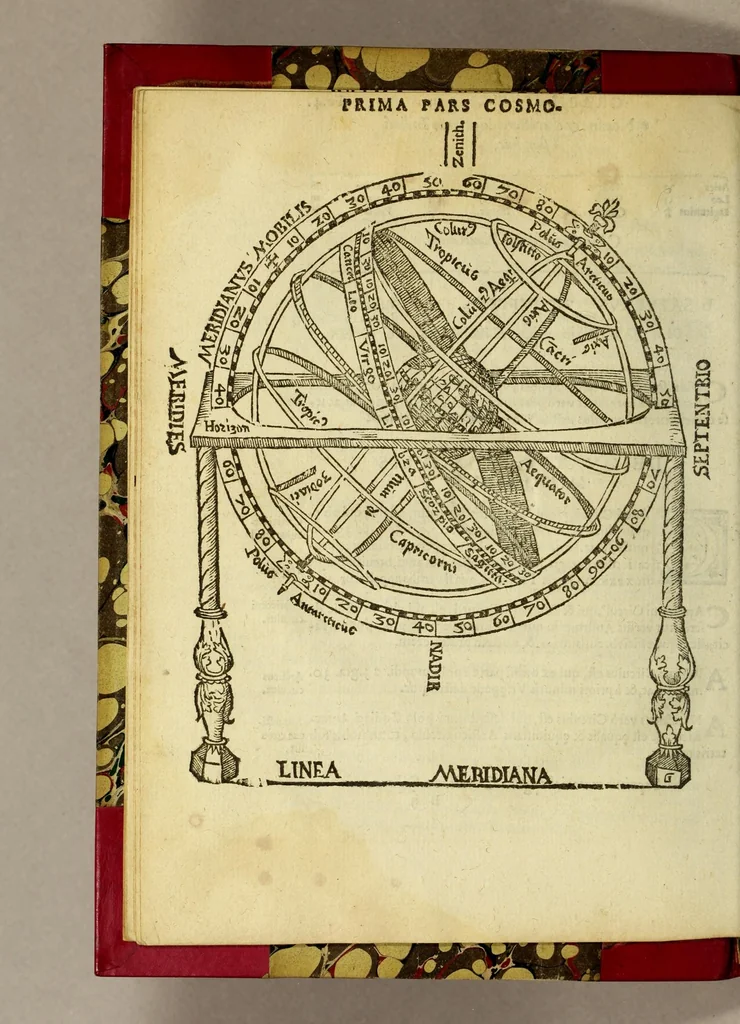 An illustration from Cosmographia Petri Apiani,, 1574, leaf 18