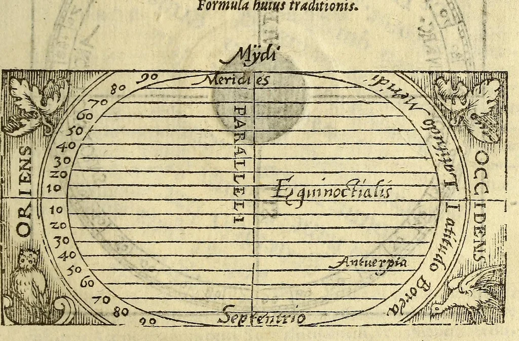 An illustration from Cosmographia Petri Apiani,, 1574, leaf 25