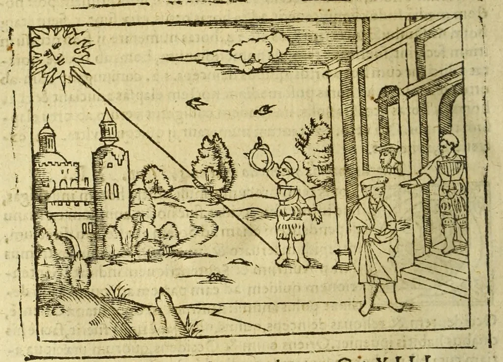 An illustration from Cosmographia Petri Apiani,, 1574, leaf 140