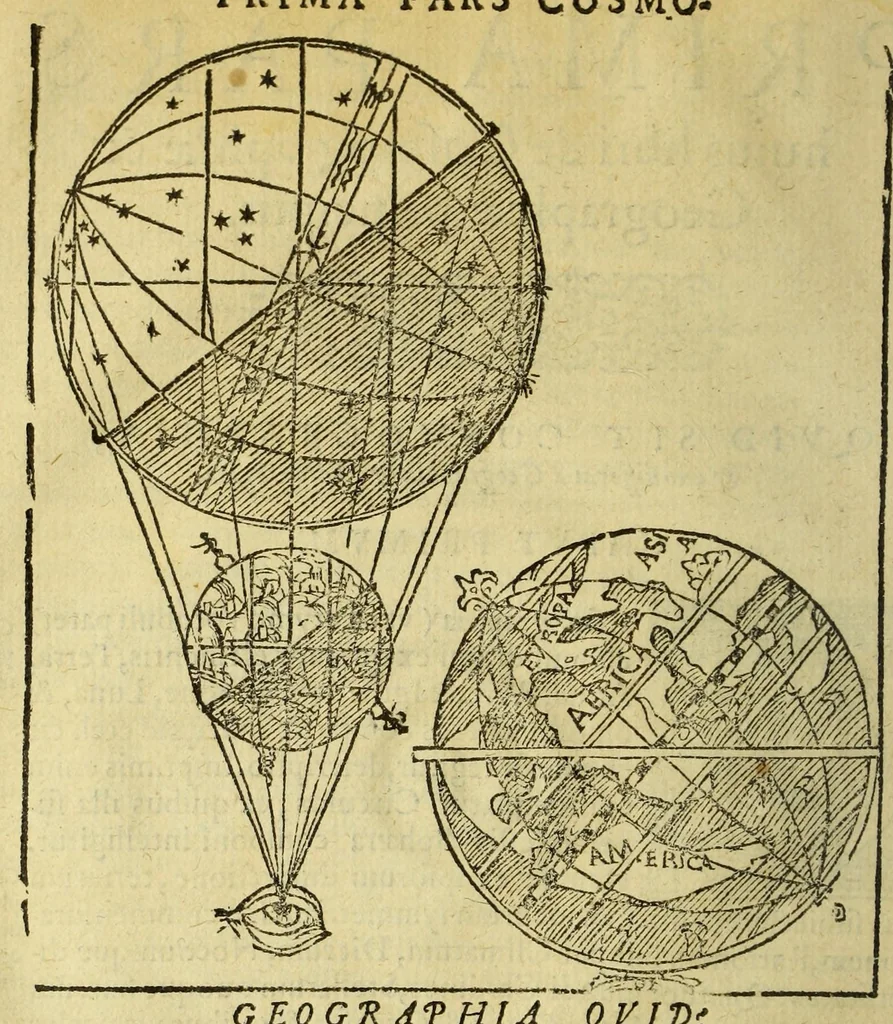 An illustration from Cosmographia Petri Apiani,, 1574, leaf 16