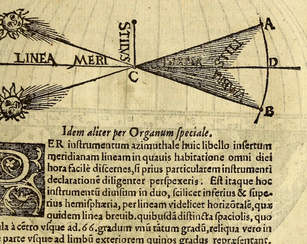 An illustration from Cosmographia Petri Apiani,, 1574, leaf 55