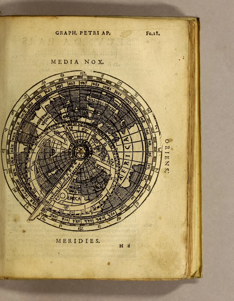An illustration from Cosmographia Petri Apiani,, 1574, leaf 69
