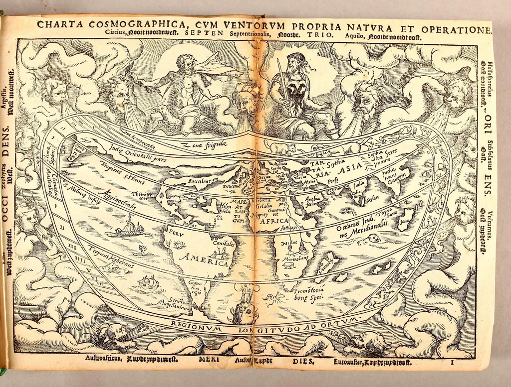 An illustration from Cosmographia Petri Apiani,, 1574, leaf 75