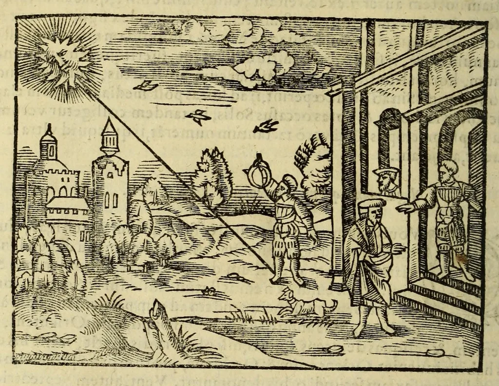 An illustration from Cosmographia Petri Apiani,, 1574, leaf 136
