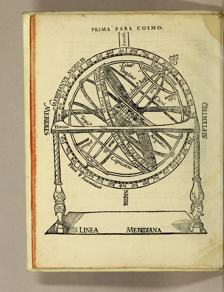 An illustration from Cosmographia Petri Apiani,, 1574, leaf 16