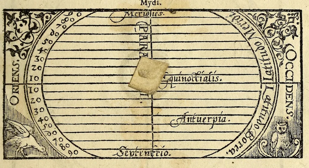 An illustration from Cosmographia Petri Apiani,, 1574, leaf 23