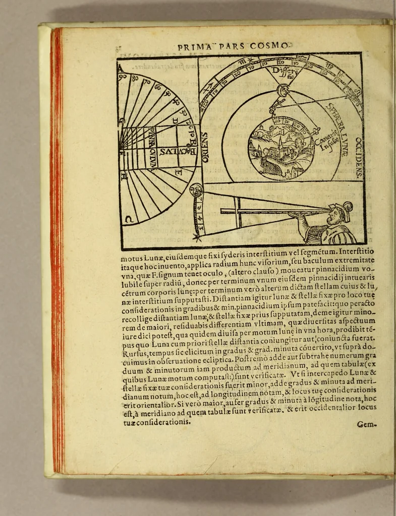An illustration from Cosmographia Petri Apiani,, 1574, leaf 34