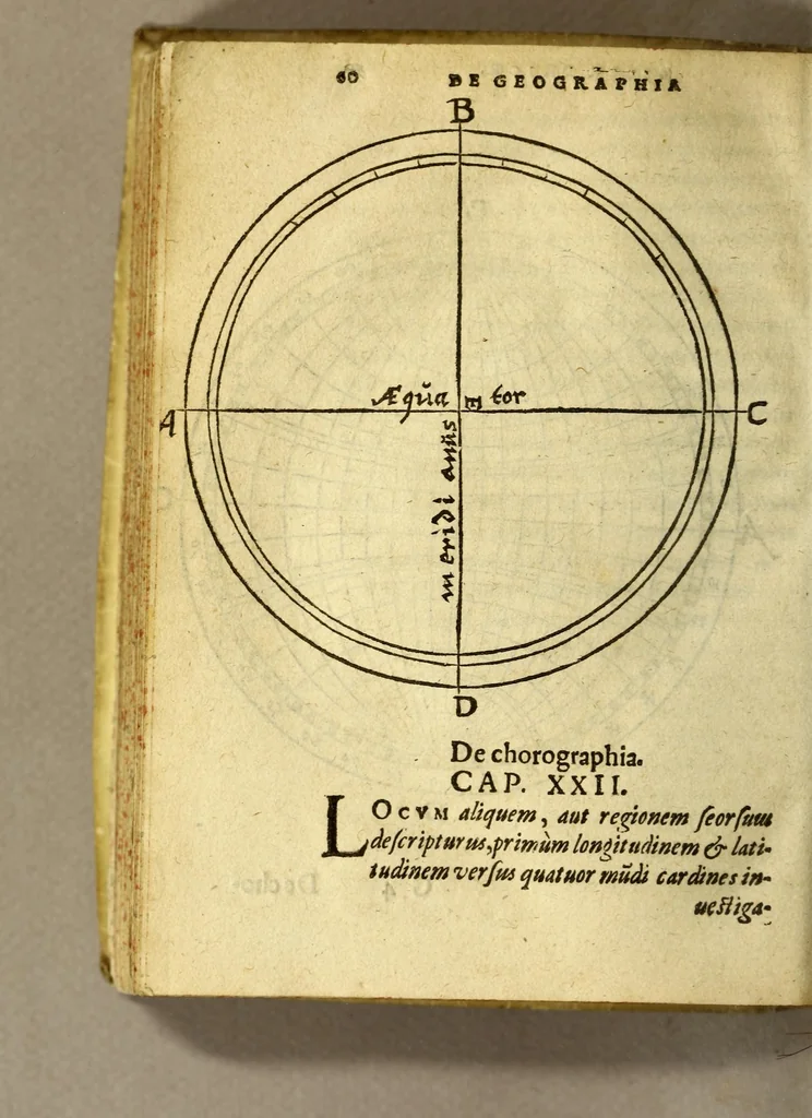 An illustration from Cosmographia siue geographia D. Iacobi Cheyneii ... duobus libris comprehensa. Accessit Gemmæ Phrysij medici ac mathematici De orbis diuisione, [et] insulis recenter inuentis, opusculum longe, quam ante hac castigatius, 1599, leaf 204