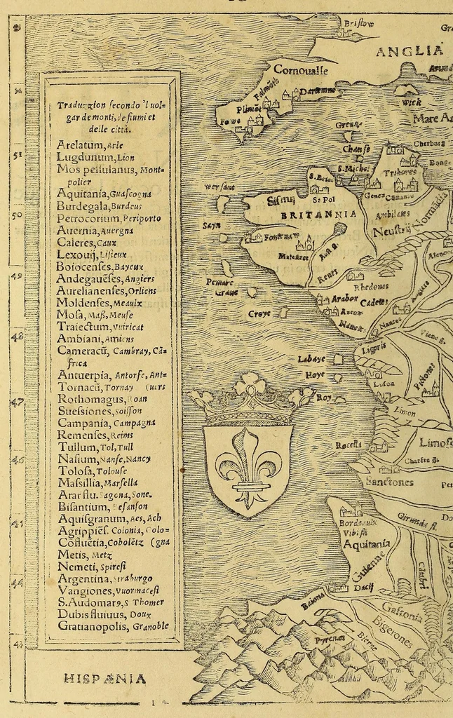 An illustration from Cosmographia vniuersale, nella quale secondo che n'hanno parlato : ipiu veraci scrittori, son designati i siti di tutti gli paësi. I siti de tutte le parti del mondo habitabile, & le proprie doti: le tauole topographice delle regioni ..., 1575, leaf 34