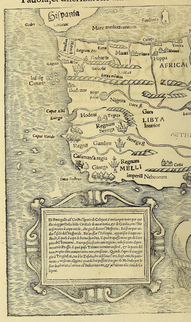 An illustration from Cosmographia vniuersale, nella quale secondo che n'hanno parlato : ipiu veraci scrittori, son designati i siti di tutti gli paësi. I siti de tutte le parti del mondo habitabile, & le proprie doti: le tauole topographice delle regioni ..., 1575, leaf 66