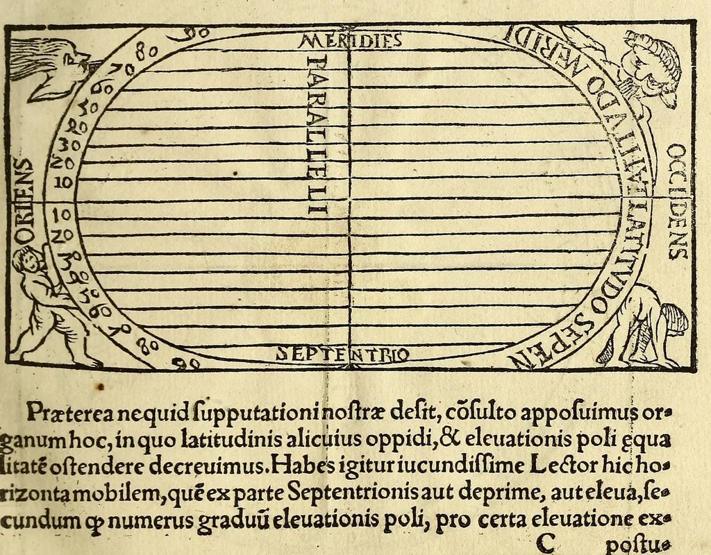 An illustration from Cosmographicus liber Petri Apiani mathematici,, 1534, leaf 21