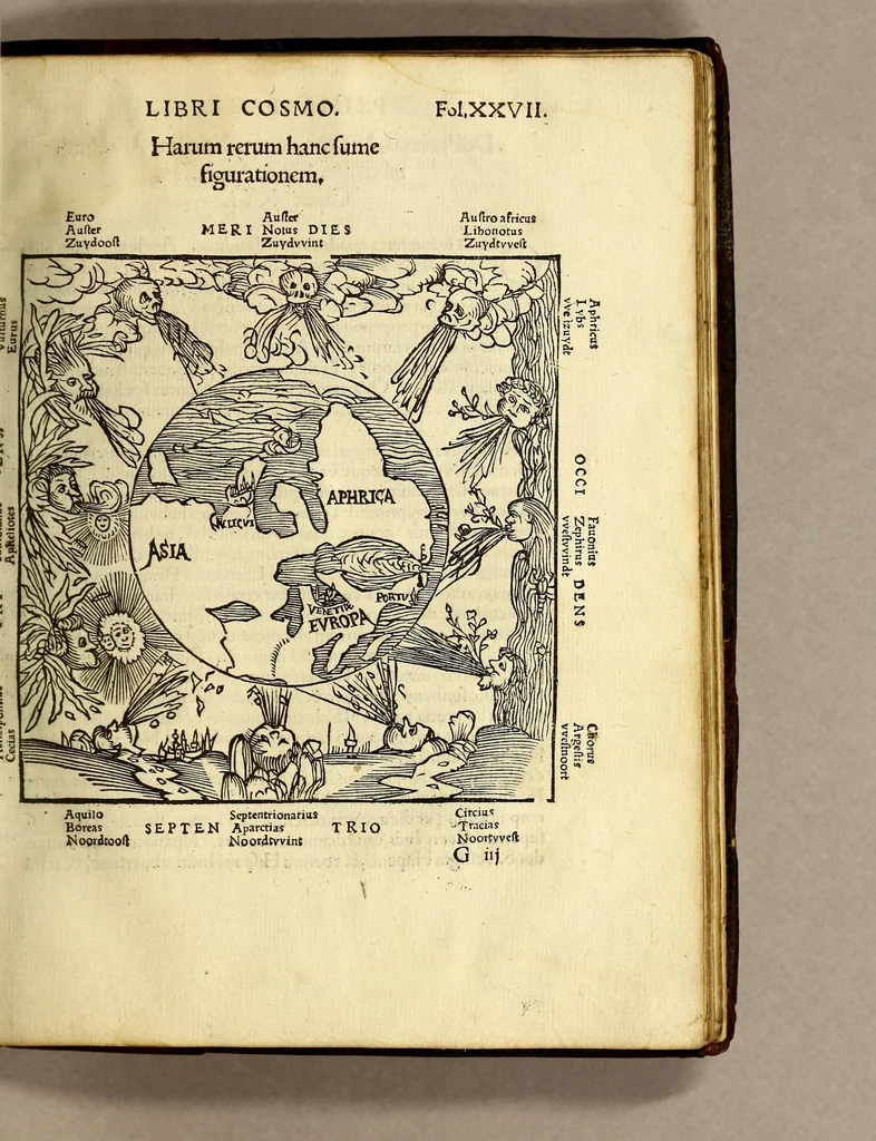 An illustration from Cosmographicus liber Petri Apiani mathematici,, 1534, leaf 57