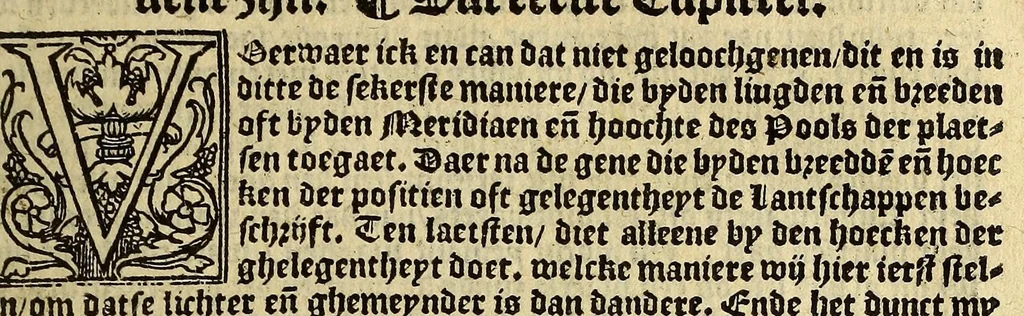 An illustration from Cosmographie, oft Beschrijuinghe der gheheelder werelt van Petrus Apianus, derdewerf ghecorrigeert van Gemma Frisio ... Metten zeecompasse ende anderen boecxkens byden selve[n] Gemma daer toegedaen, 1561, leaf 119