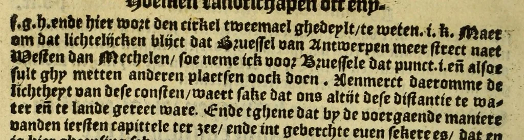 An illustration from Cosmographie, oft Beschrijuinghe der gheheelder werelt van Petrus Apianus, derdewerf ghecorrigeert van Gemma Frisio ... Metten zeecompasse ende anderen boecxkens byden selve[n] Gemma daer toegedaen, 1561, leaf 124