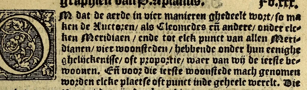 An illustration from Cosmographie, oft Beschrijuinghe der gheheelder werelt van Petrus Apianus, derdewerf ghecorrigeert van Gemma Frisio ... Metten zeecompasse ende anderen boecxkens byden selve[n] Gemma daer toegedaen, 1561, leaf 63